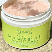 Load image into Gallery viewer, OUT OF STOCK balancing sea salt scrub 12.5oz (juicy citrus)
